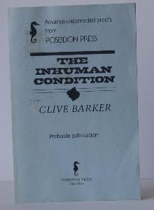 Item #004366 The Inhuman Condition. Clive Barker