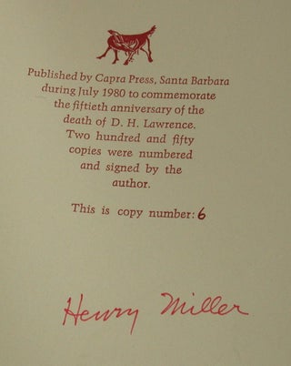 Item #005435 The World of Lawrence. Henry Miller