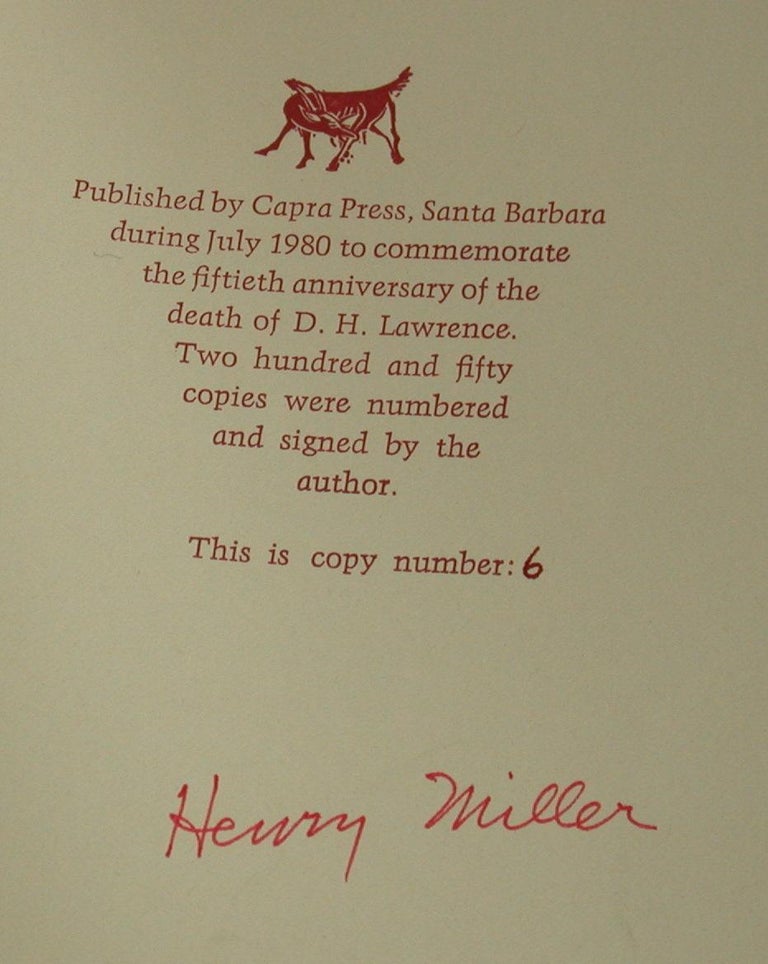 Item #005435 The World of Lawrence. Henry Miller.