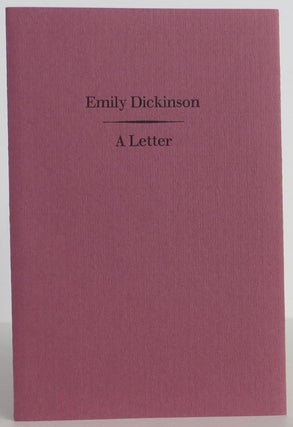 Item #0104515 A Letter. Emily Dickinson