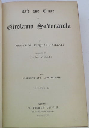 Life and Times of Girolamo Sabonarola