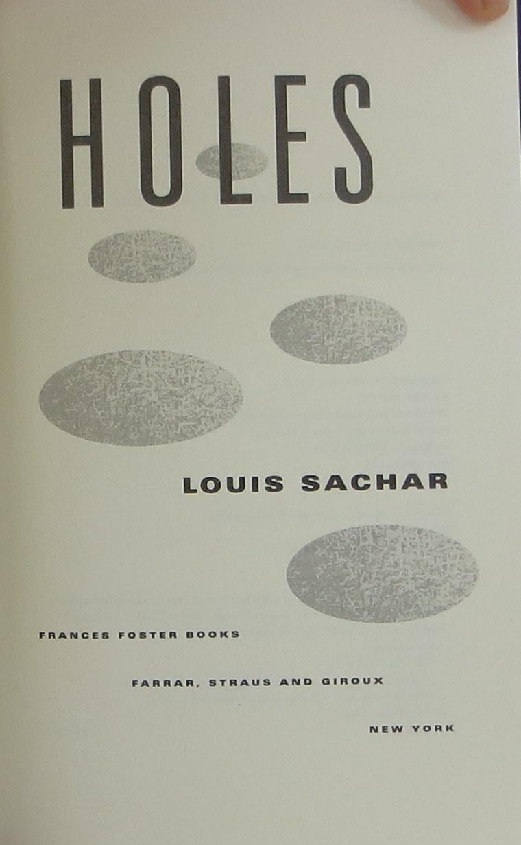 Holes Newbery Medal Book | Louis Sachar | 1st Edition