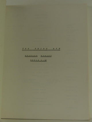 The Third Man -- Release Script