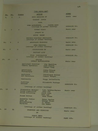 The Third Man -- Release Script
