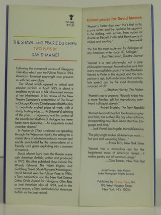 The Shawl ; And, Prairie Du Chien: Two Plays