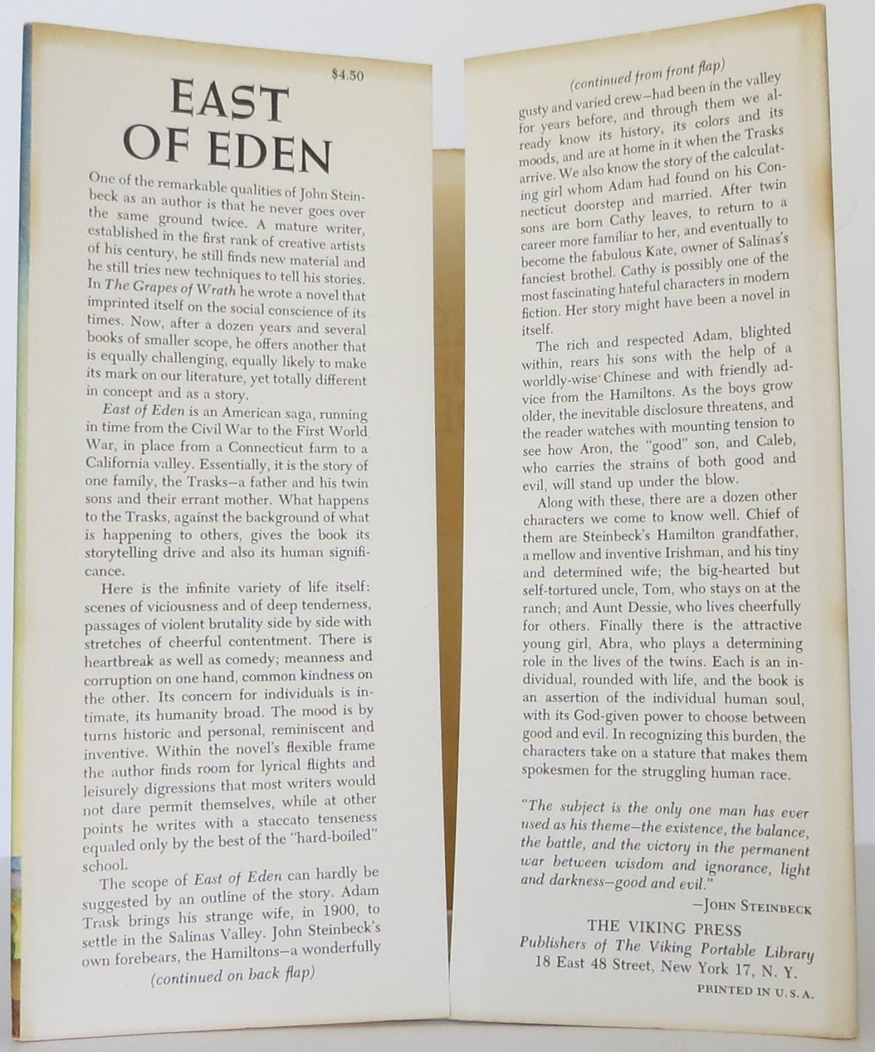 East of Eden by John Steinbeck on Bookbid Rare Books