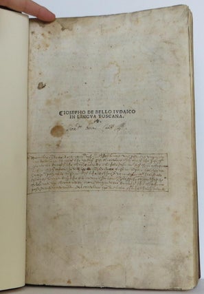 Iosepho De Bello Iudaico In Lingua Tosacana