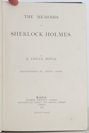 The Adventures of Sherlock Holmes with the Memoirs of Sherlock Holmes