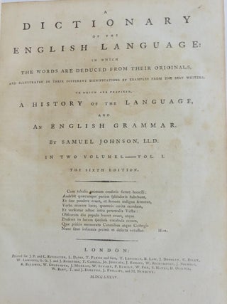 A Dictionary of the English Language