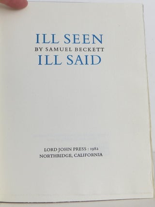 Ill Seen Ill Said