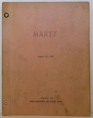 Marty-revised screenplay. Paddy Chayefsky.