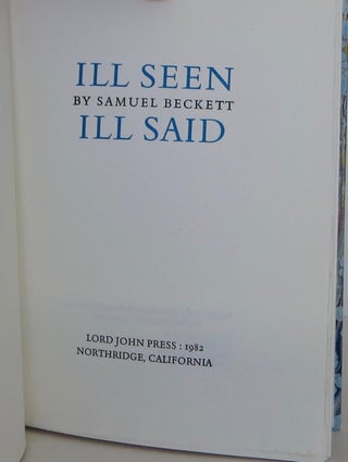 Ill Seen, Ill Said