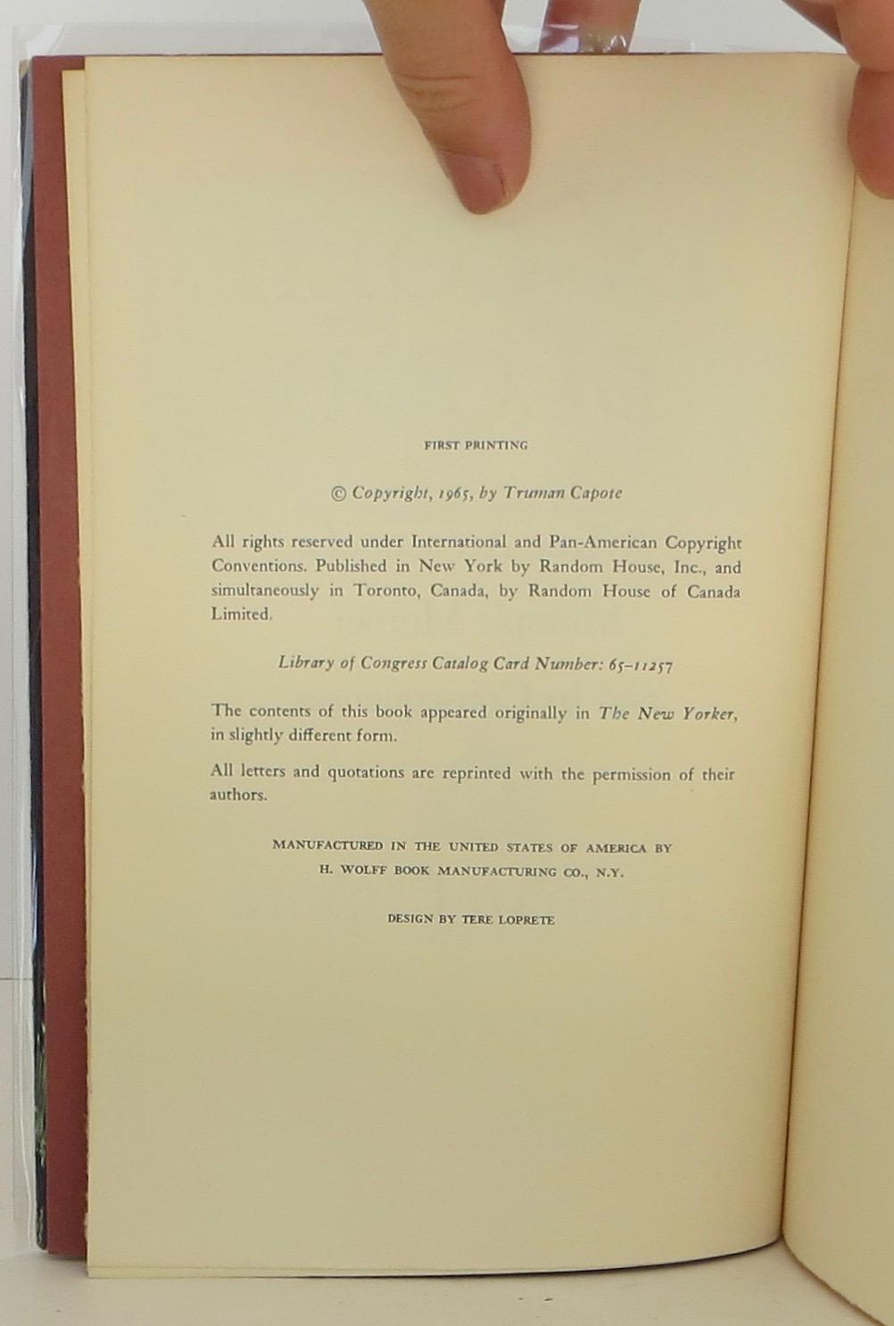 In Cold Blood | Truman Capote | 1st Edition