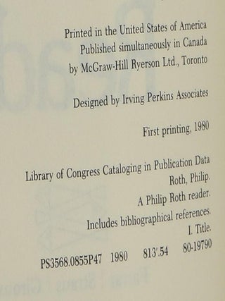 A Philip Roth Reader