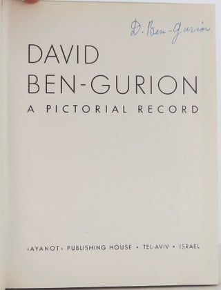 David Ben-Gurion A Pictorial Record