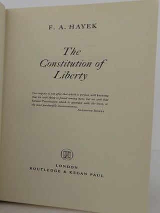 The Constitution of Liberty