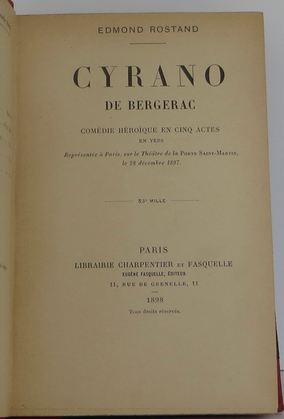 Cyrano de Bergerac | Edmond Rostand | Early edition