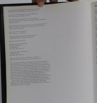 Claes Oldenburg: An Anthology