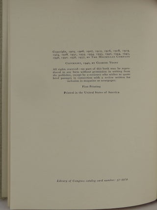 The Variorum Edition of the Poems of W. B. Yeats