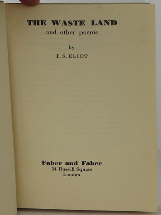 The Waste Land and Other Poems